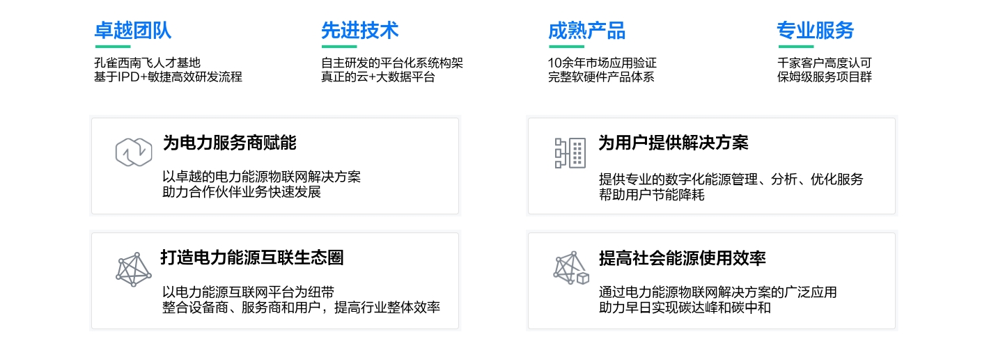 以卓越團隊、先進技術、成熟產品、專業(yè)服務，為合作伙伴賦能，提供解決方案