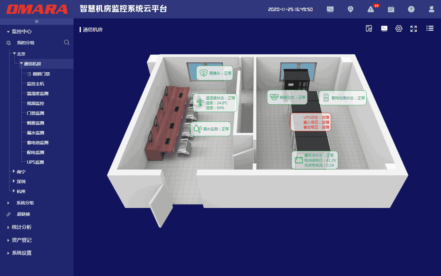 平臺(tái)3D機(jī)房界面